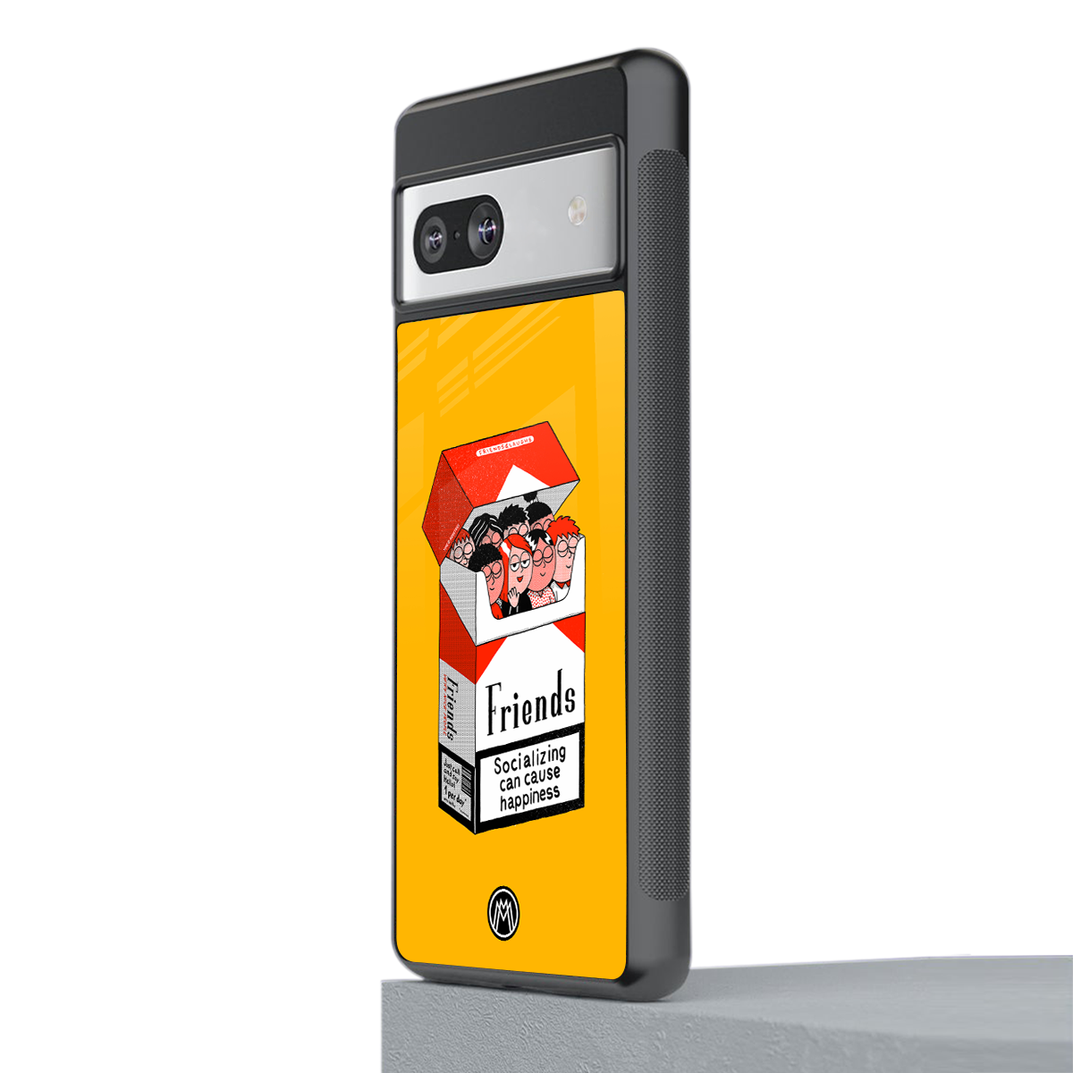 socializing can cause happiness back phone cover | glass case for Google Pixel 7A