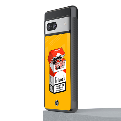 socializing can cause happiness back phone cover | glass case for Google Pixel 7A