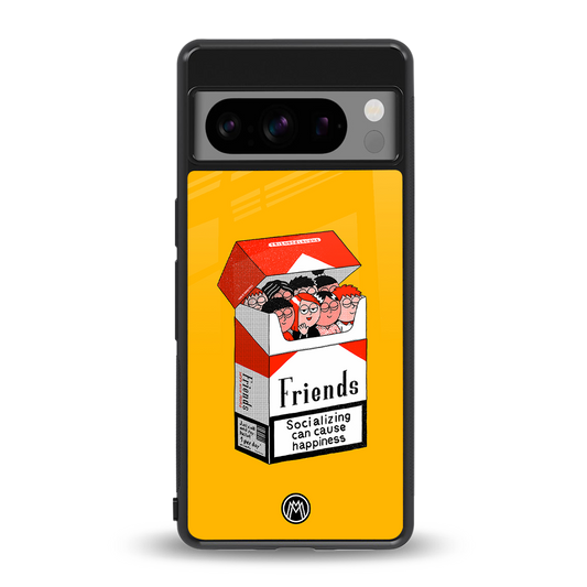 socializing can cause happiness back phone cover | glass case for google pixel 8 pro