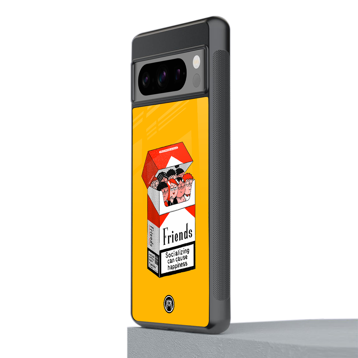 socializing can cause happiness back phone cover | glass case for google pixel 8 pro