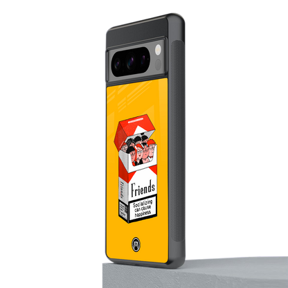 socializing can cause happiness back phone cover | glass case for google pixel 8 pro