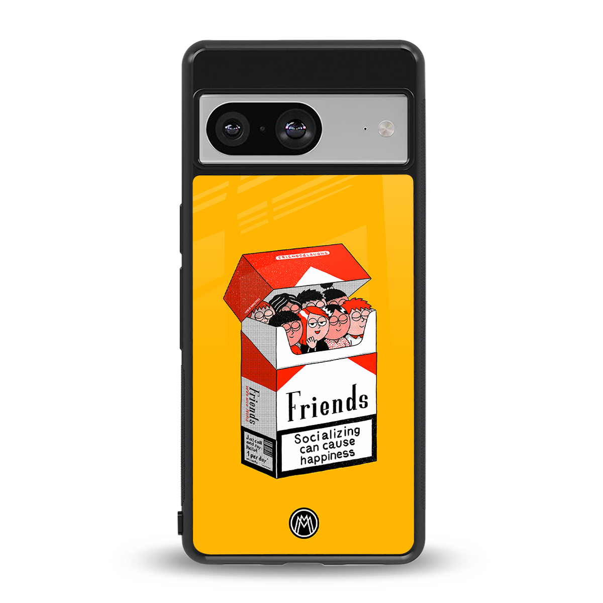 socializing can cause happiness back phone cover | glass case for Google Pixel 8