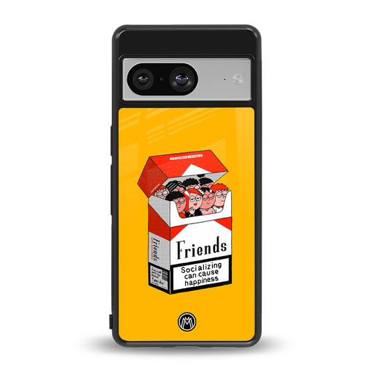 socializing can cause happiness back phone cover | glass case for Google Pixel 8
