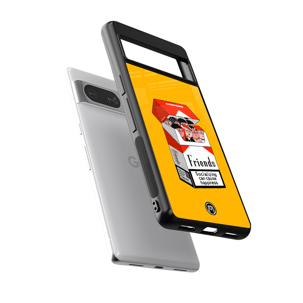socializing can cause happiness back phone cover | glass case for Google Pixel 8
