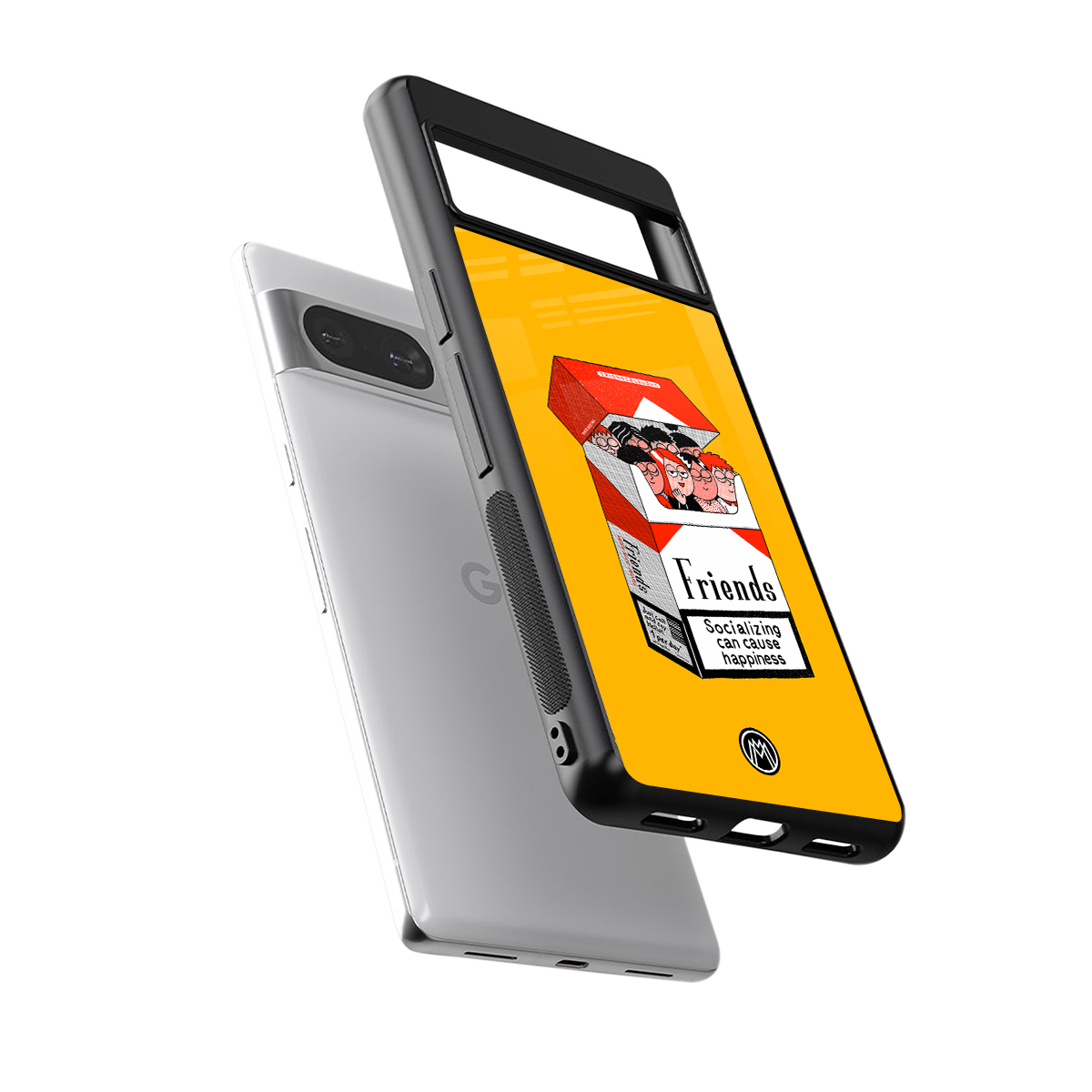 socializing can cause happiness back phone cover | glass case for Google Pixel 8