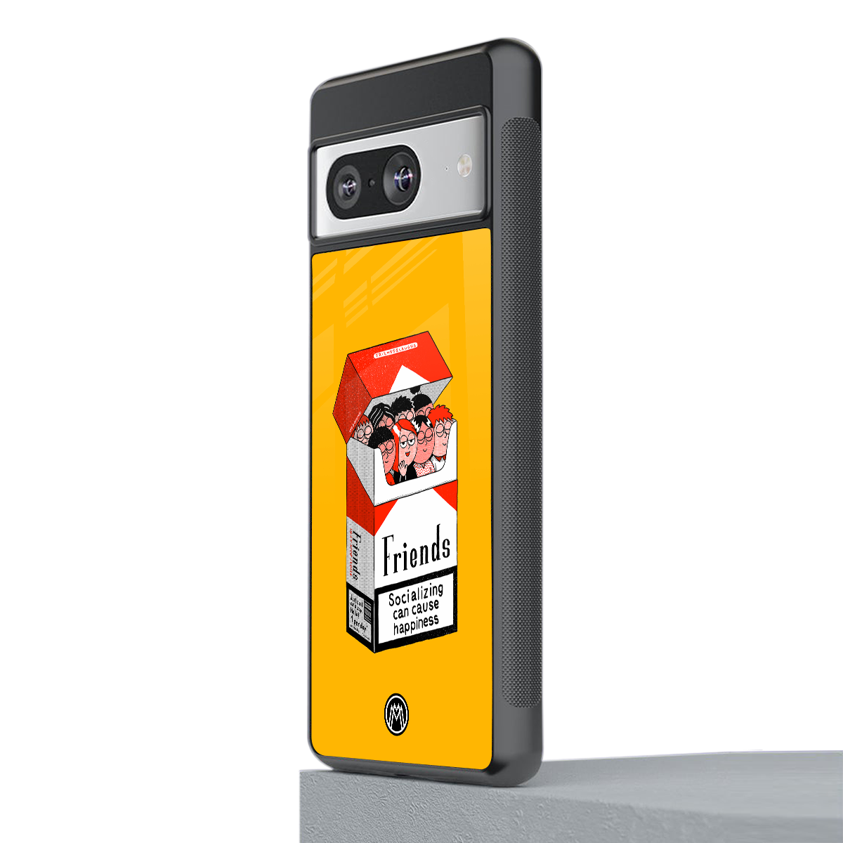 socializing can cause happiness back phone cover | glass case for Google Pixel 8