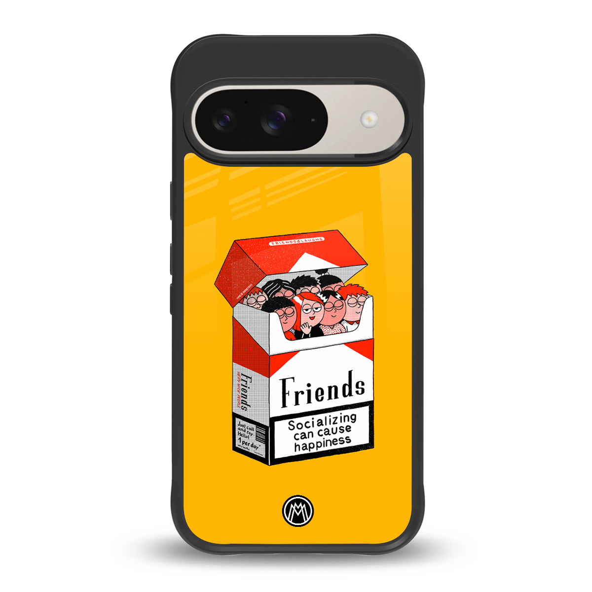 socializing can cause happiness back phone cover | glass case for google pixel 9