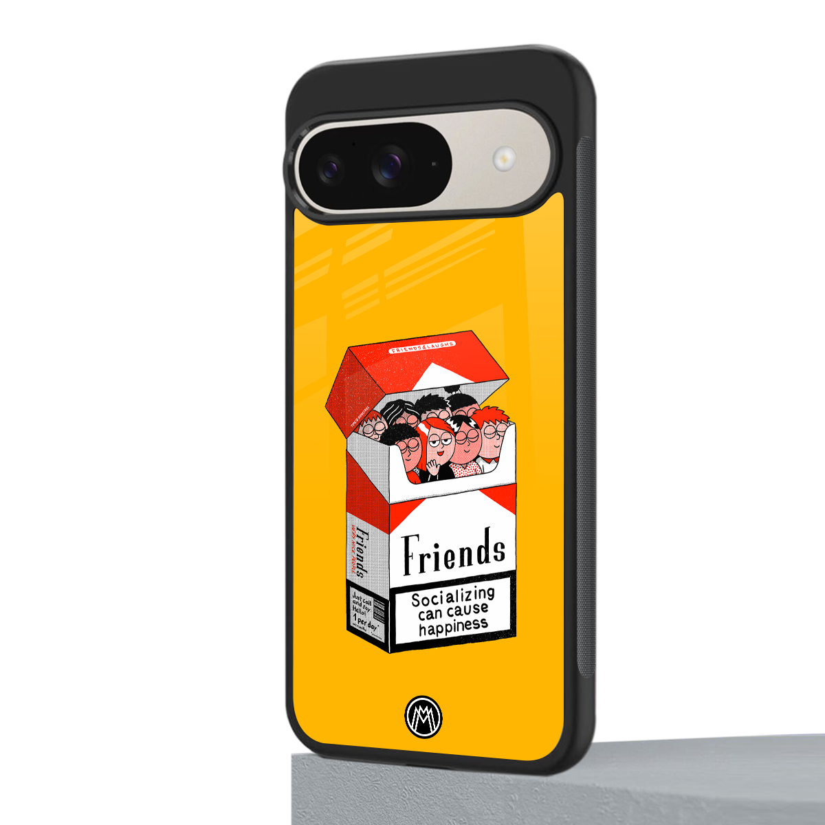socializing can cause happiness back phone cover | glass case for google pixel 9