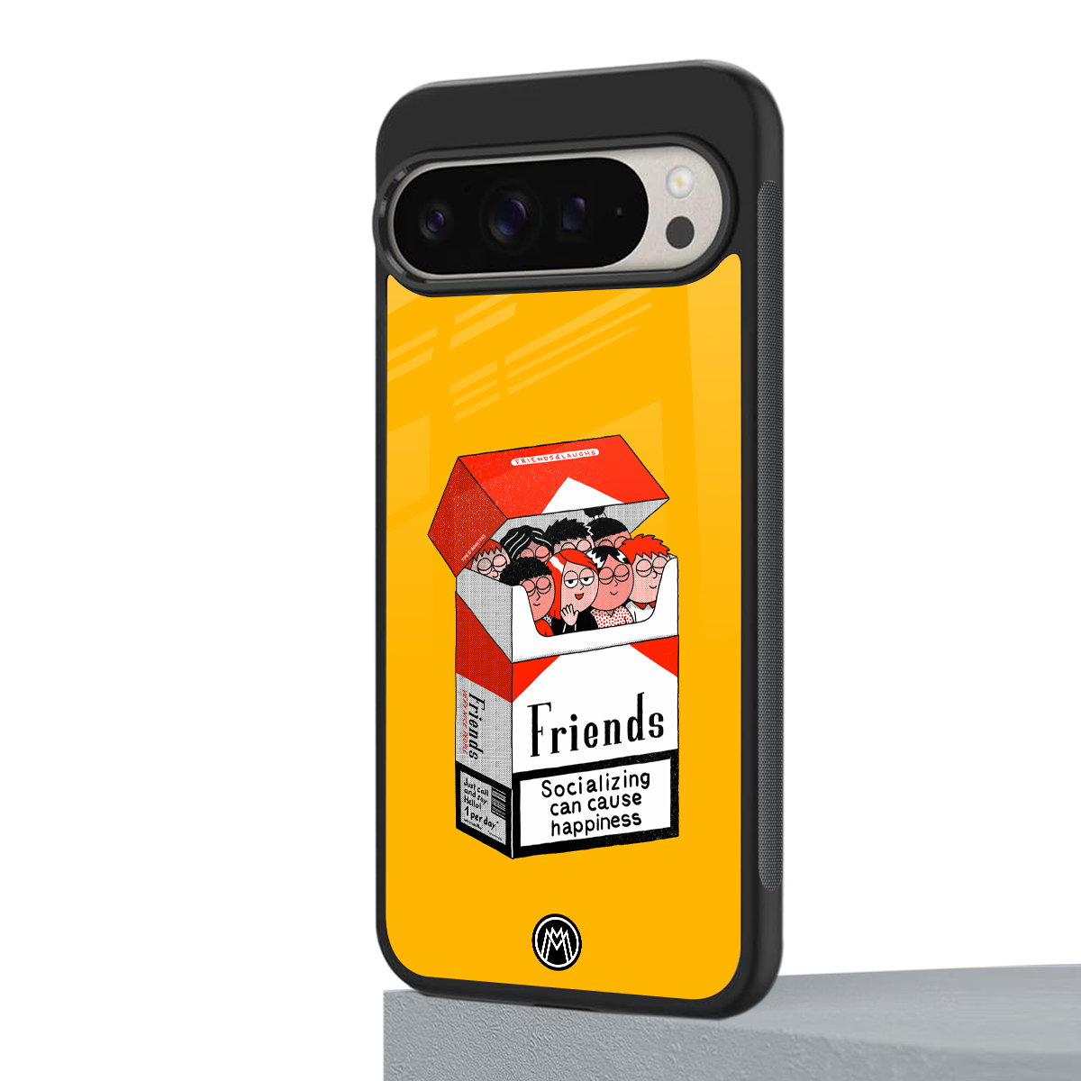 socializing can cause happiness back phone cover | glass case for google pixel 9 pro xl