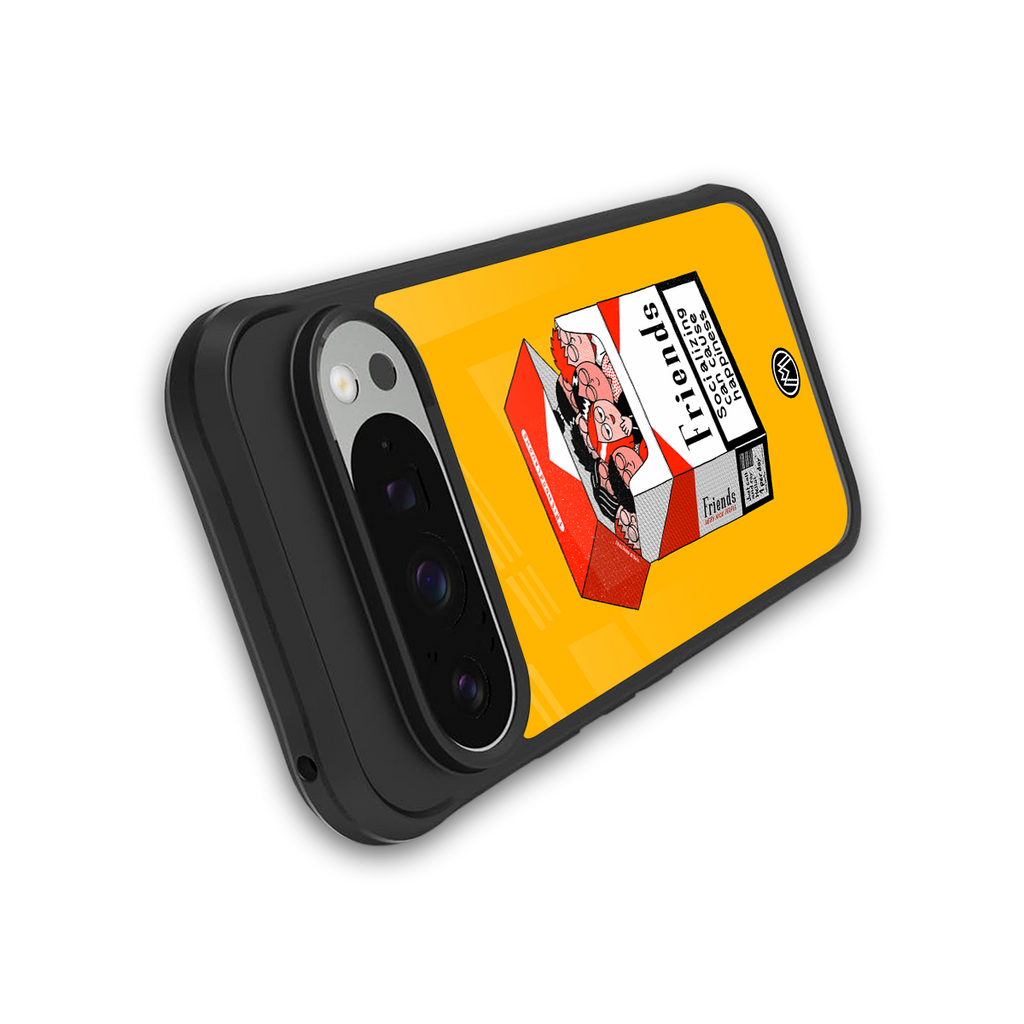 socializing can cause happiness back phone cover | glass case for google pixel 9 pro