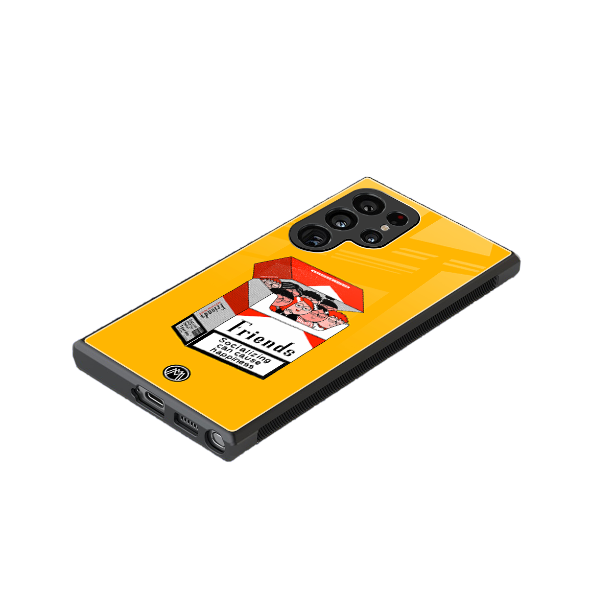 socializing can cause happiness back phone cover | glass case for samsung galaxy s23 ultra