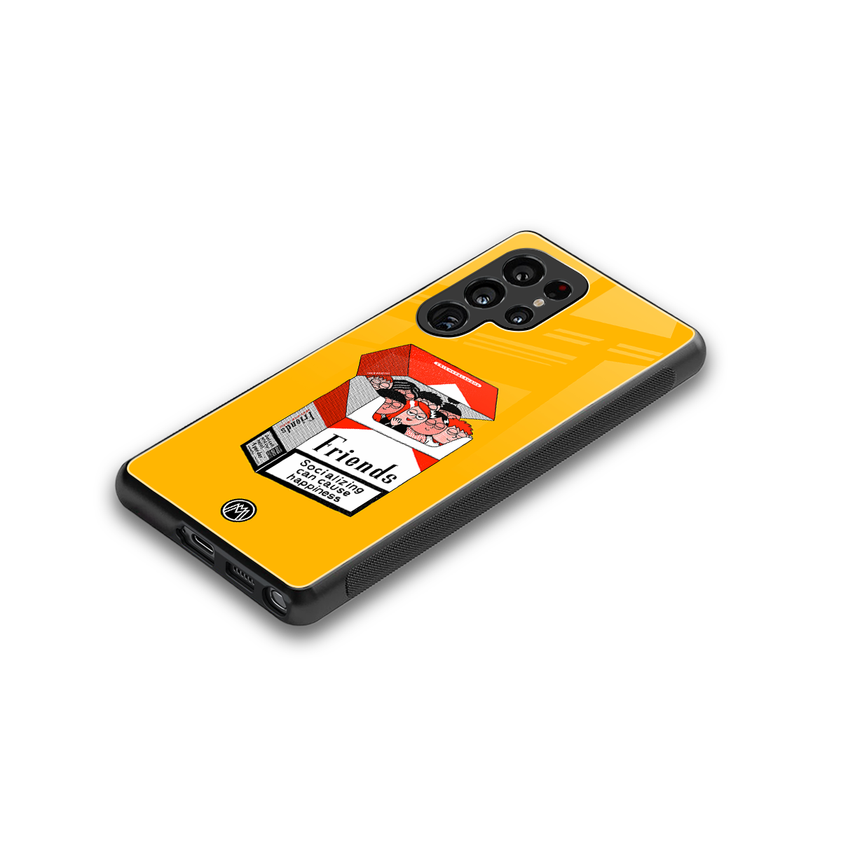socializing can cause happiness back phone cover | glass case for samsung galaxy s25 ultra