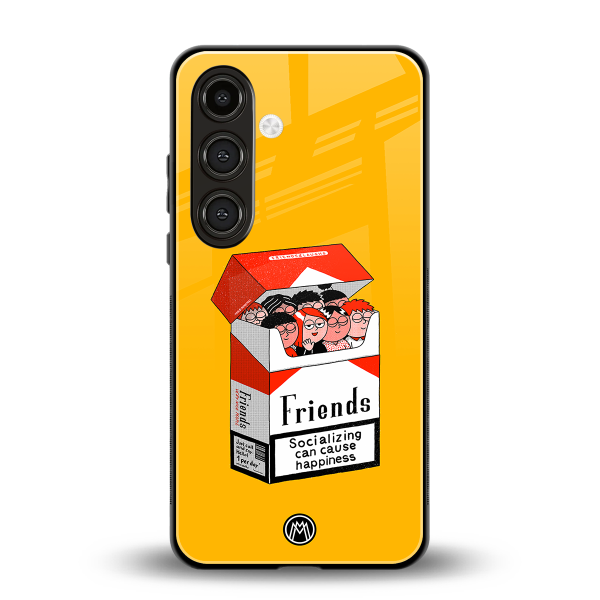 socializing can cause happiness back phone cover | glass case for samsung galaxy s24