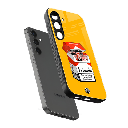 socializing can cause happiness back phone cover | glass case for samsung galaxy s25