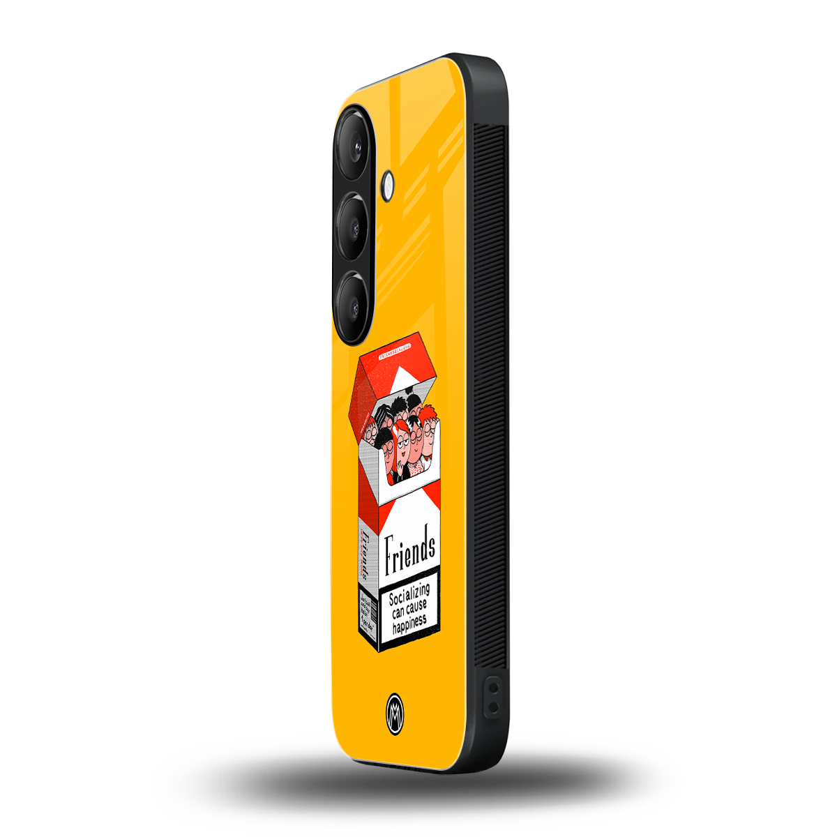 socializing can cause happiness back phone cover | glass case for samsung galaxy s25