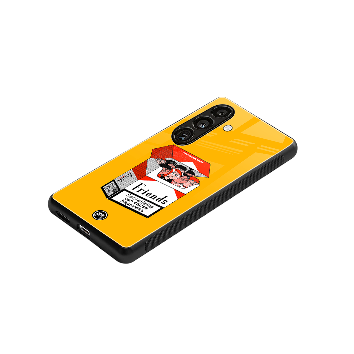 socializing can cause happiness back phone cover | glass case for samsung galaxy s24 plus