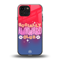 socially awkward club back phone cover | glass case for iphone 13 mini