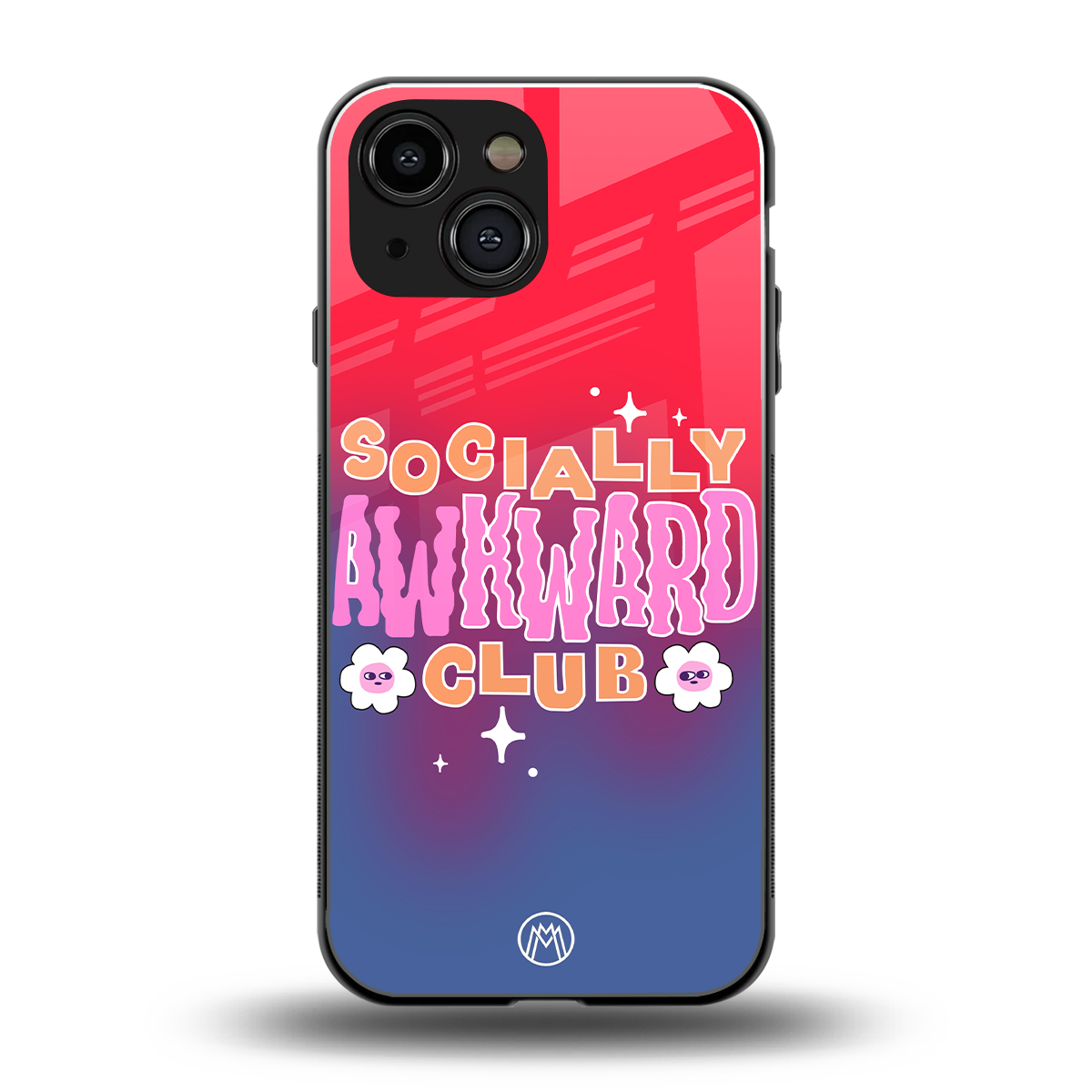 socially awkward club back phone cover | glass case for iphone 13 mini