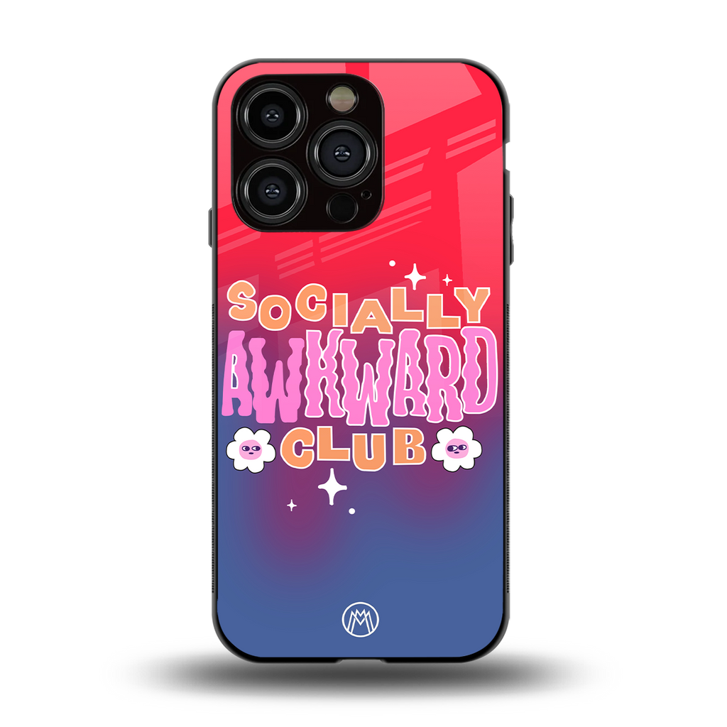 socially awkward club back phone cover | glass case for iphone 13 pro