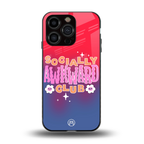 socially awkward club back phone cover | glass case for iphone 13 pro