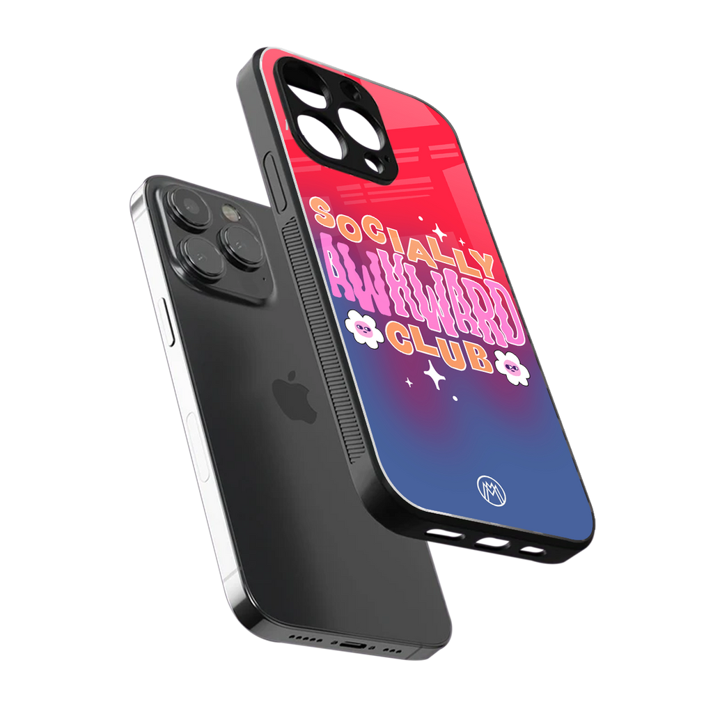 socially awkward club back phone cover | glass case for iphone 13 pro