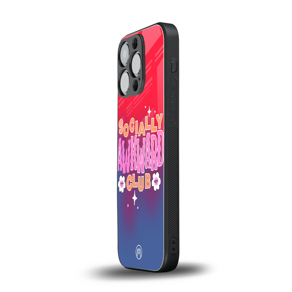 socially awkward club back phone cover | glass case for iphone 13 pro