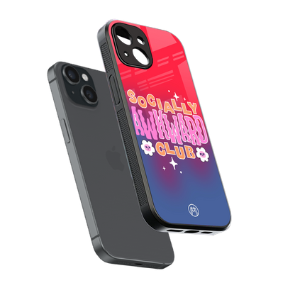 socially awkward club back phone cover | glass case for iphone 13