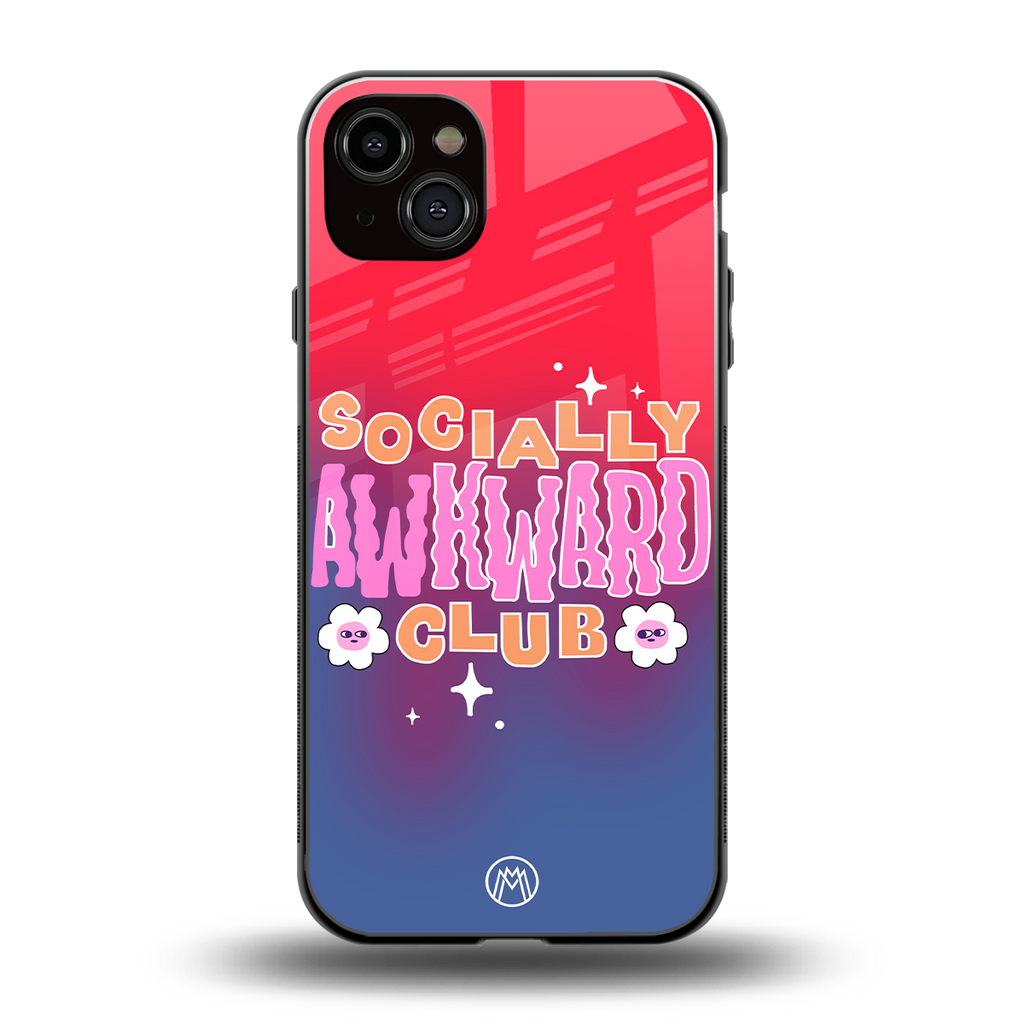 socially awkward club back phone cover | glass case for iphone 15 plus