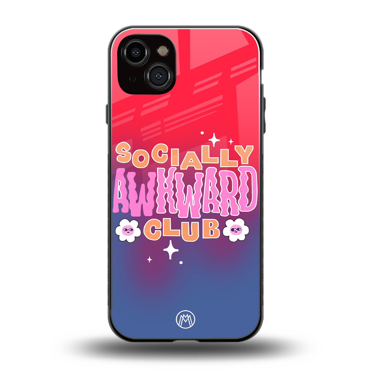 socially awkward club back phone cover | glass case for iphone 15 plus