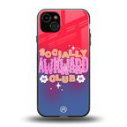 socially awkward club back phone cover | glass case for iphone 14 plus
