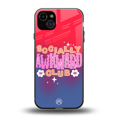socially awkward club back phone cover | glass case for iphone 14 plus