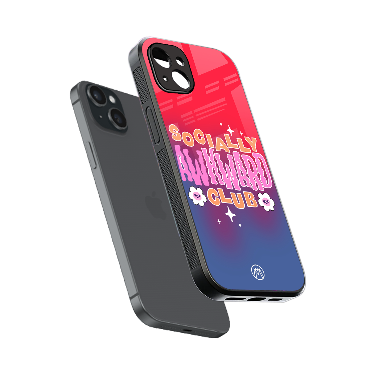 socially awkward club back phone cover | glass case for iphone 15 plus