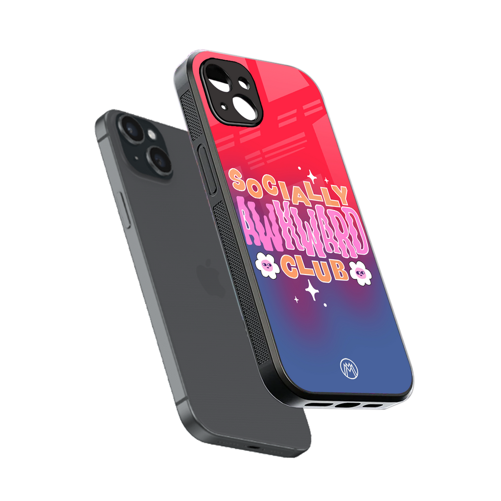 socially awkward club back phone cover | glass case for iphone 14 plus
