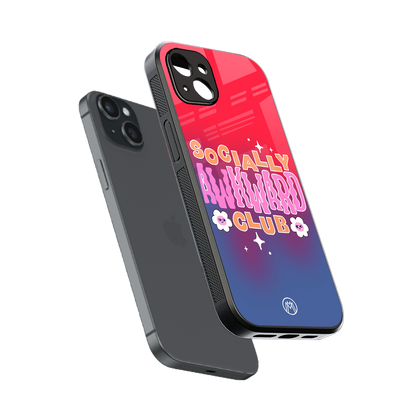 socially awkward club back phone cover | glass case for iphone 14 plus