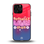 socially awkward club back phone cover | glass case for iphone 14 pro max