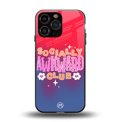 socially awkward club back phone cover | glass case for iphone 14 pro max