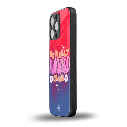 socially awkward club back phone cover | glass case for iphone 14 pro max