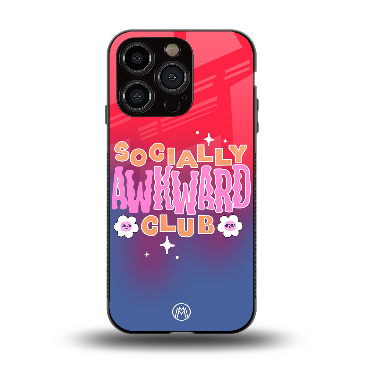 socially awkward club back phone cover | glass case for iphone 14 pro