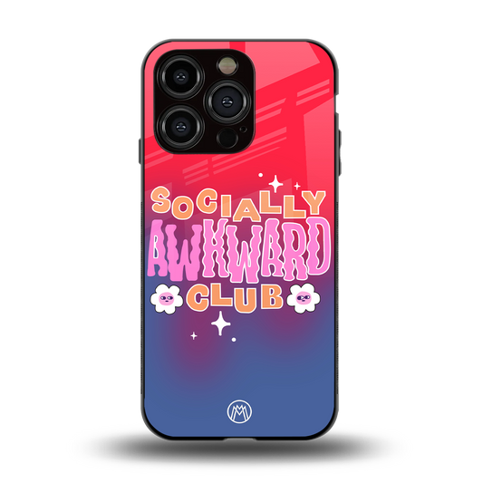 socially awkward club back phone cover | glass case for iphone 14 pro