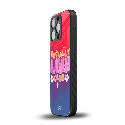 socially awkward club back phone cover | glass case for iphone 15 pro