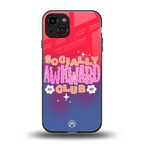 socially awkward club back phone cover | glass case for iphone 15