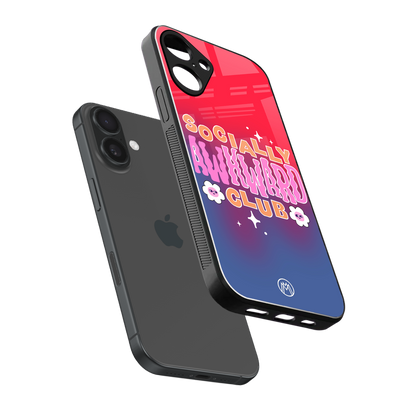 socially awkward club back phone cover | glass case for iphone 16 plus