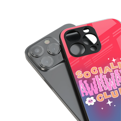 socially awkward club back phone cover | glass case for iphone 13 pro max