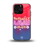 socially awkward club back phone cover | glass case for iphone 16 pro