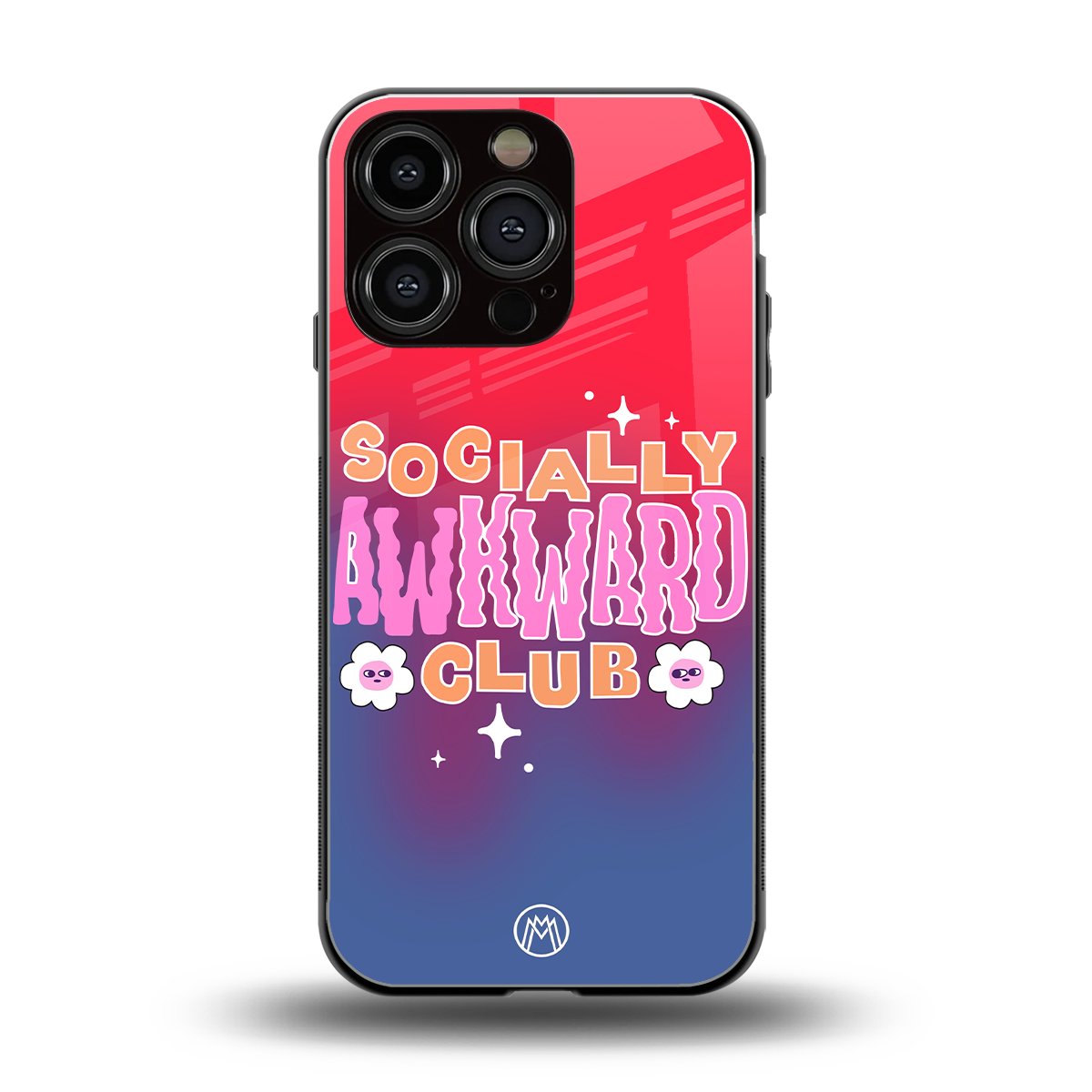 socially awkward club back phone cover | glass case for iphone 16 pro