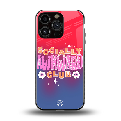 socially awkward club back phone cover | glass case for iphone 16 pro