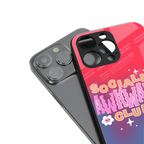 socially awkward club back phone cover | glass case for iphone 14 pro max