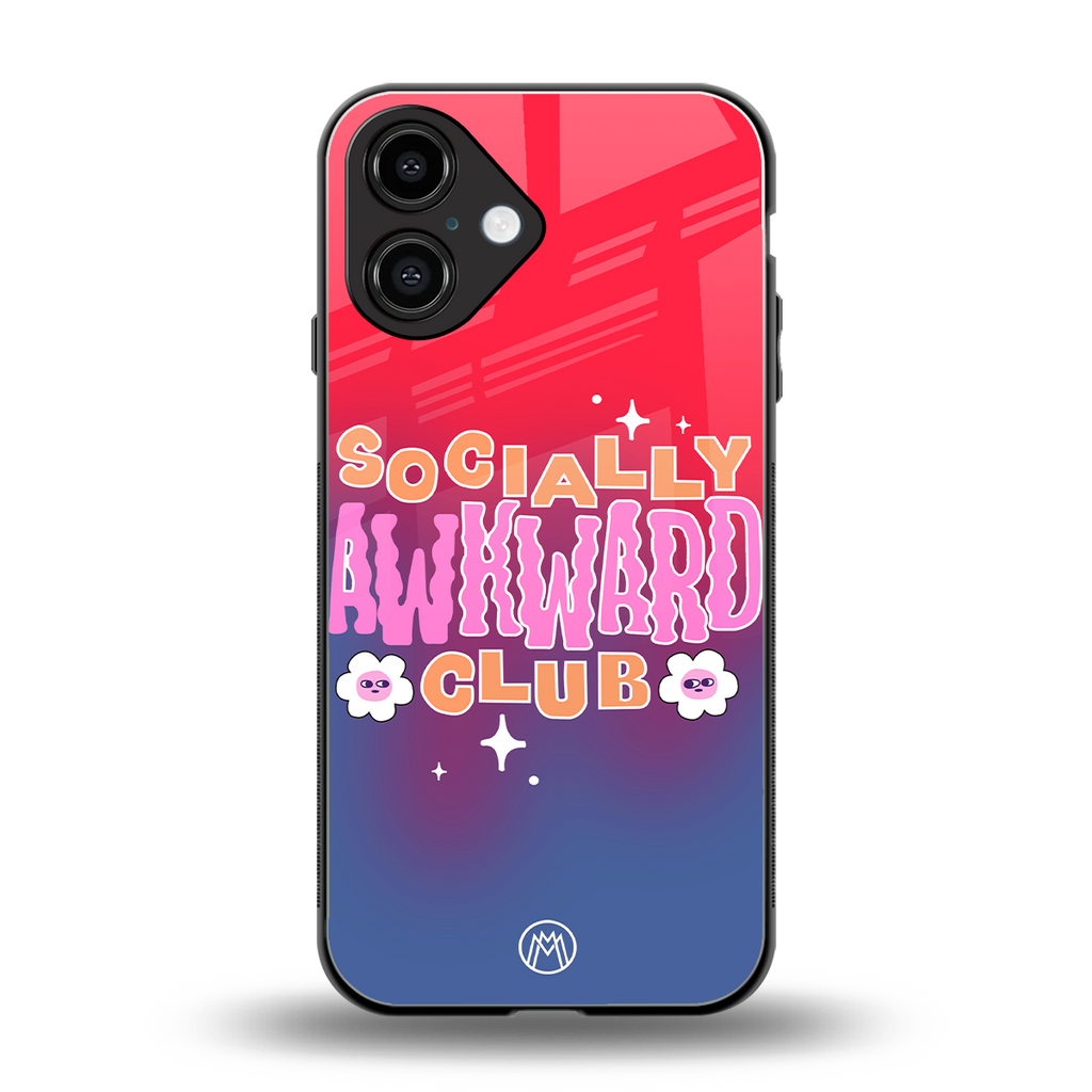 socially awkward club back phone cover | glass case for iphone 16