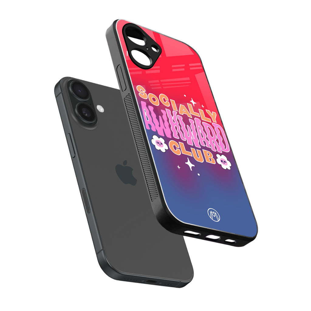 socially awkward club back phone cover | glass case for iphone 16