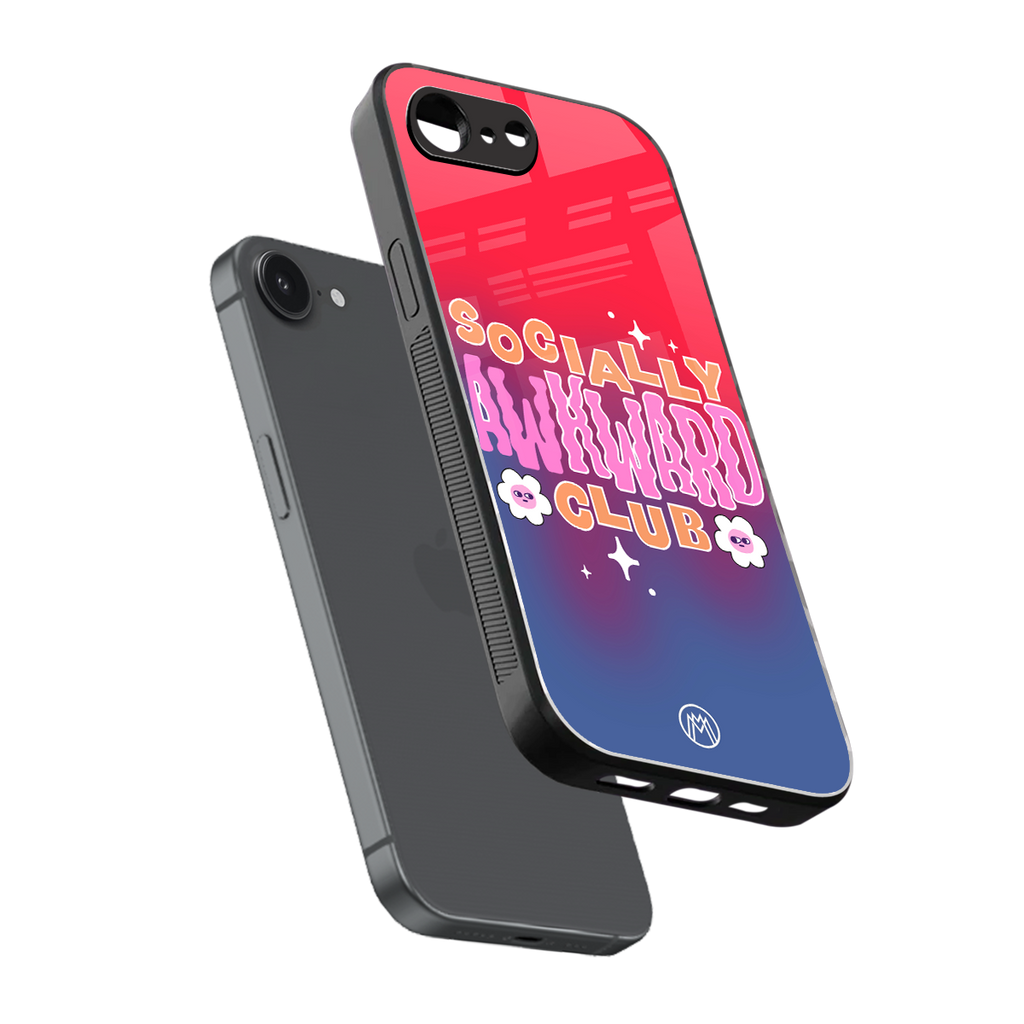 socially awkward club back phone cover | glass case for iphone 16e